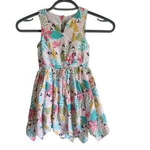 Tommy Bahama Tropical‎ Floral Handkerchief Hem Dress Lined Size 2T